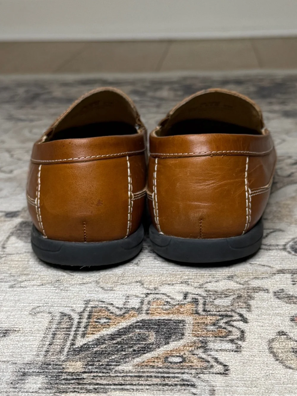 Johnston & Murphy Boys Brown Leather Slip-On Loafers